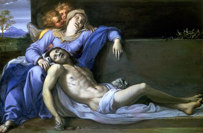 Pieta, c.1603 (óleo em cobre) de Annibale Carracci